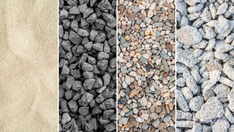 Sand and graded crushed-stone aggregates